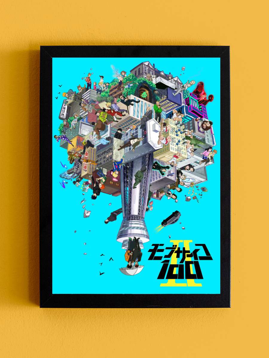 Mob Psycho 100 Anime Tablo Siyah Çerçeveli Yüksek Kalite Anime Duvar Poster Tablo - En İyi Fiyatlarla