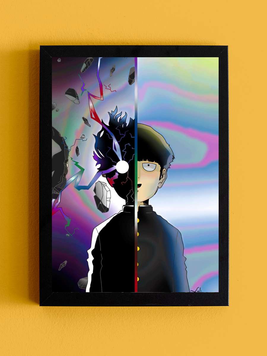 Mob Psycho 100 Anime Tablo Siyah Çerçeveli Yüksek Kalite Anime Duvar Poster Tablo - En İyi Fiyatlarla