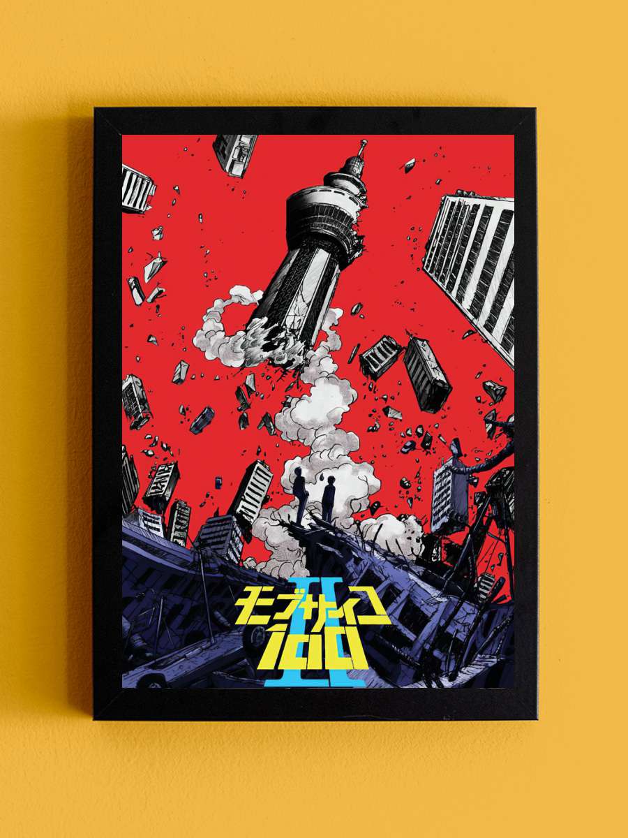 mob psycho Anime Tablo Siyah Çerçeveli Yüksek Kalite Anime Duvar Poster Tablo - En İyi Fiyatlarla