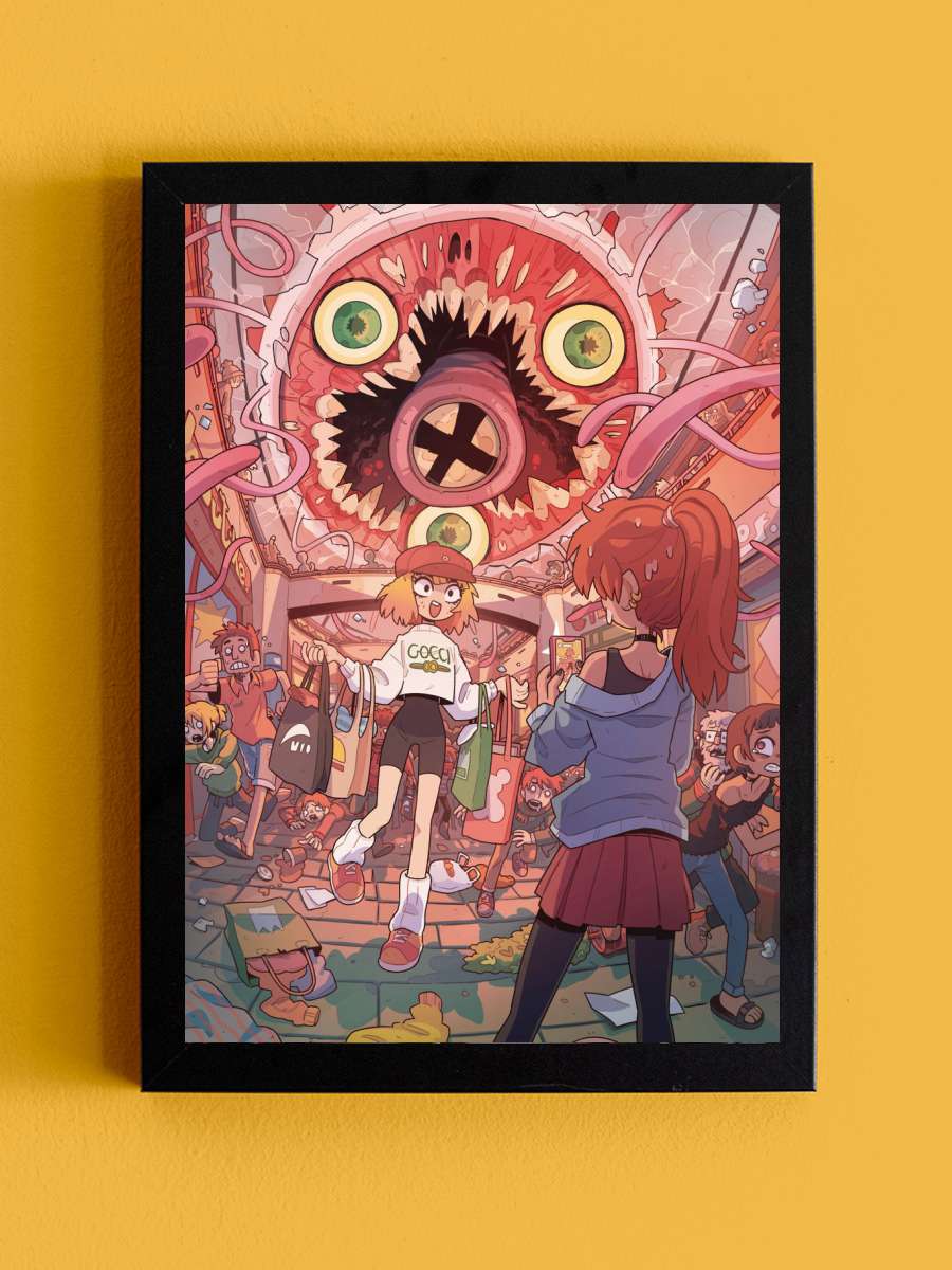 Monster in a mall Anime Tablo Siyah Çerçeveli Yüksek Kalite Anime Duvar Poster Tablo - En İyi Fiyatlarla