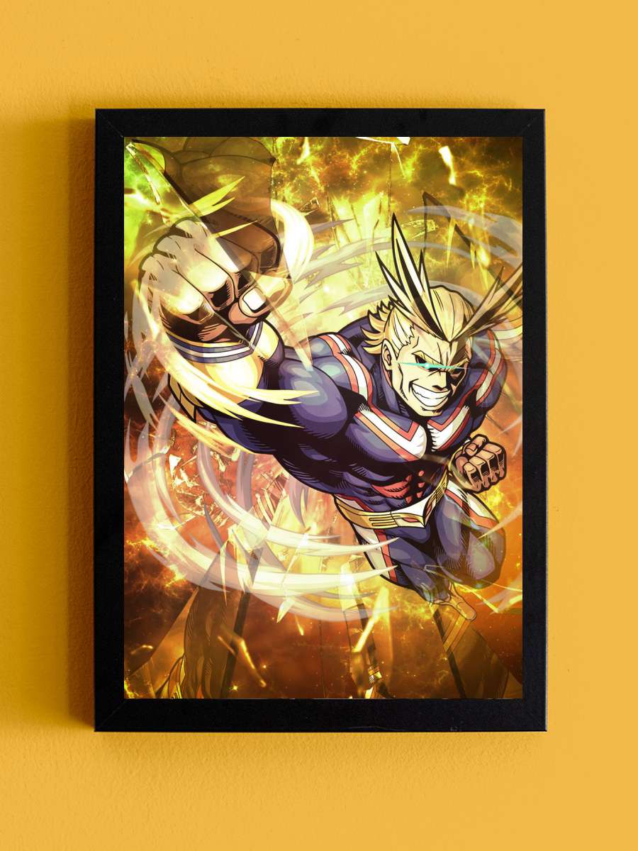 My Hero Academia All Might Anime Tablo Siyah Çerçeveli Yüksek Kalite Anime Duvar Poster Tablo - En İyi Fiyatlarla