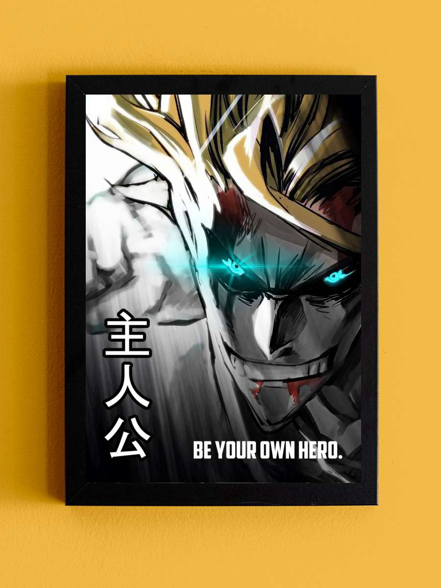 My Hero Academia All Might Anime Tablo Siyah Çerçeveli Yüksek Kalite Anime Duvar Poster Tablo - En İyi Fiyatlarla