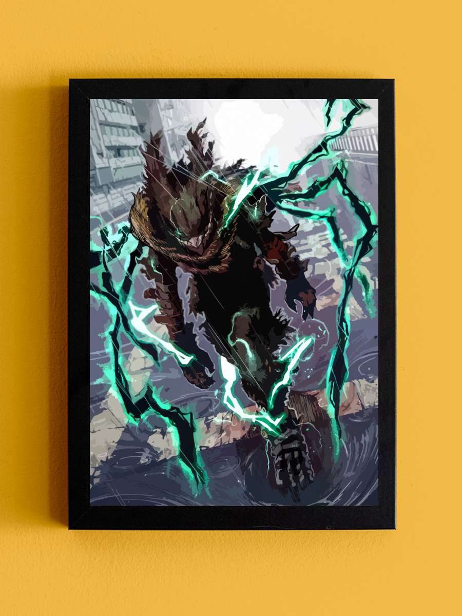 my hero academia deku Anime Tablo Siyah Çerçeveli Yüksek Kalite Anime Duvar Poster Tablo - En İyi Fiyatlarla