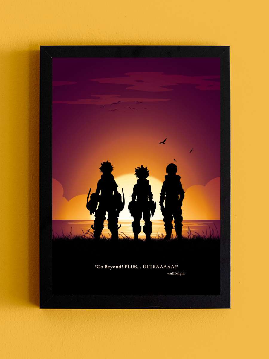 my hero academia deku Anime Tablo Siyah Çerçeveli Yüksek Kalite Anime Duvar Poster Tablo - En İyi Fiyatlarla