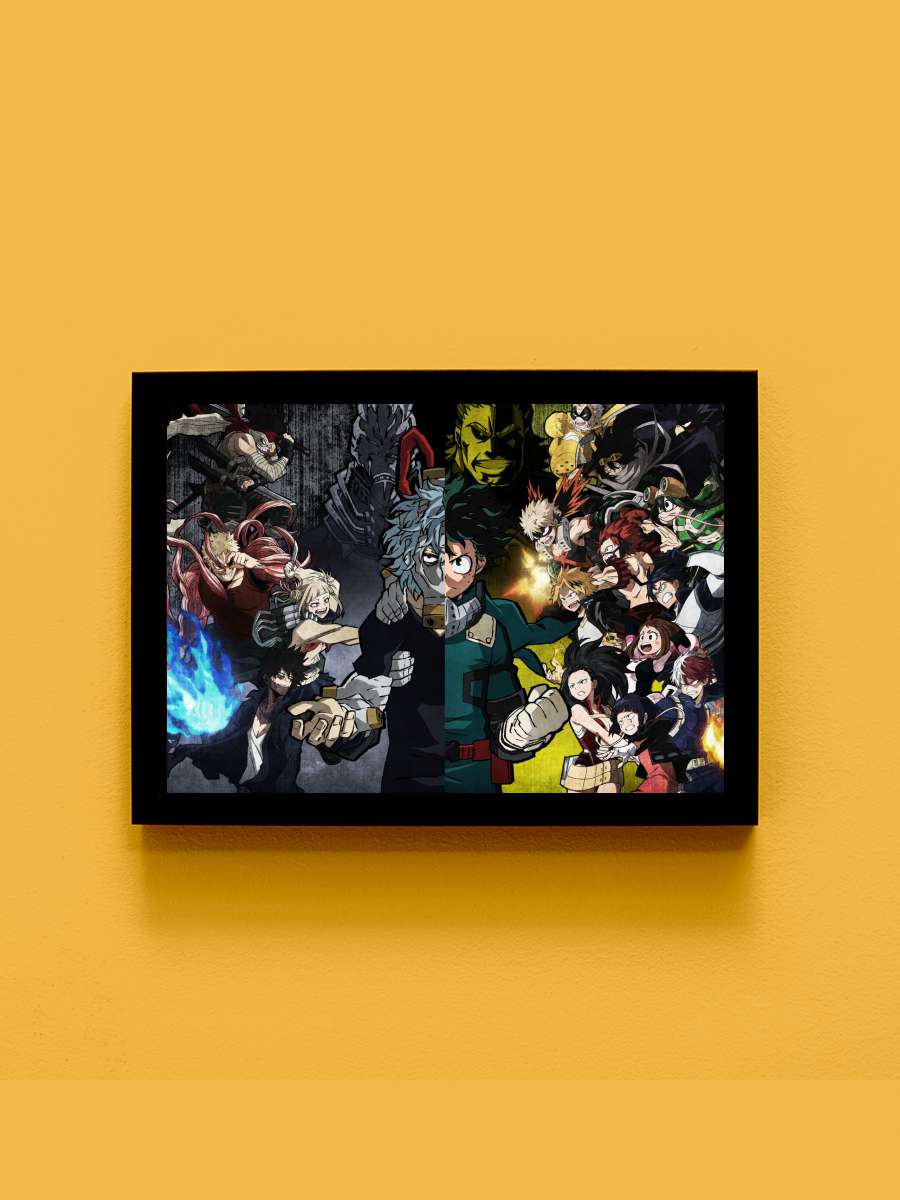 My Hero Academia Anime Tablo Siyah Çerçeveli Yüksek Kalite Anime Duvar Poster Tablo - En İyi Fiyatlarla