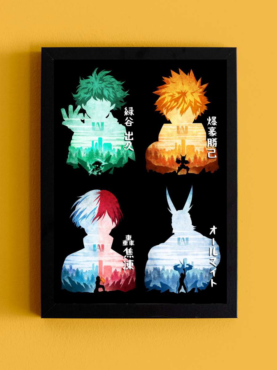 My Hero Academia Anime Tablo Siyah Çerçeveli Yüksek Kalite Anime Duvar Poster Tablo - En İyi Fiyatlarla