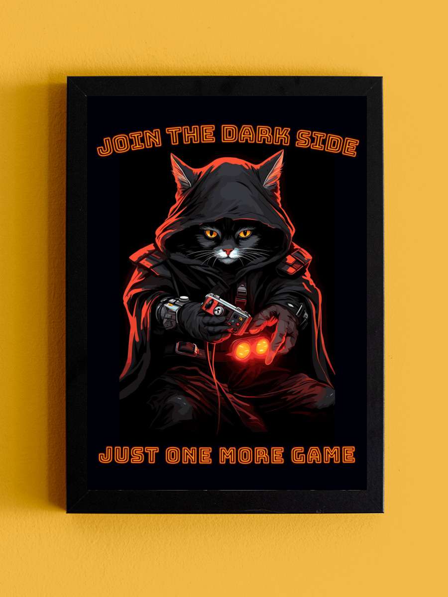 Mysterous Funny Gaming Cat Anime Tablo Siyah Çerçeveli Yüksek Kalite Anime Duvar Poster Tablo - En İyi Fiyatlarla