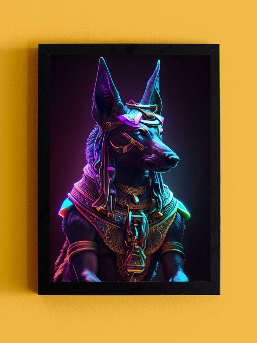 Neon Anubis Anime Tablo Siyah Çerçeveli Yüksek Kalite Anime Duvar Poster Tablo - En İyi Fiyatlarla
