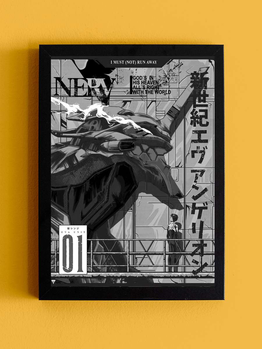 Neon Genesis Evangelion 01 Anime Tablo Siyah Çerçeveli Yüksek Kalite Anime Duvar Poster Tablo - En İyi Fiyatlarla