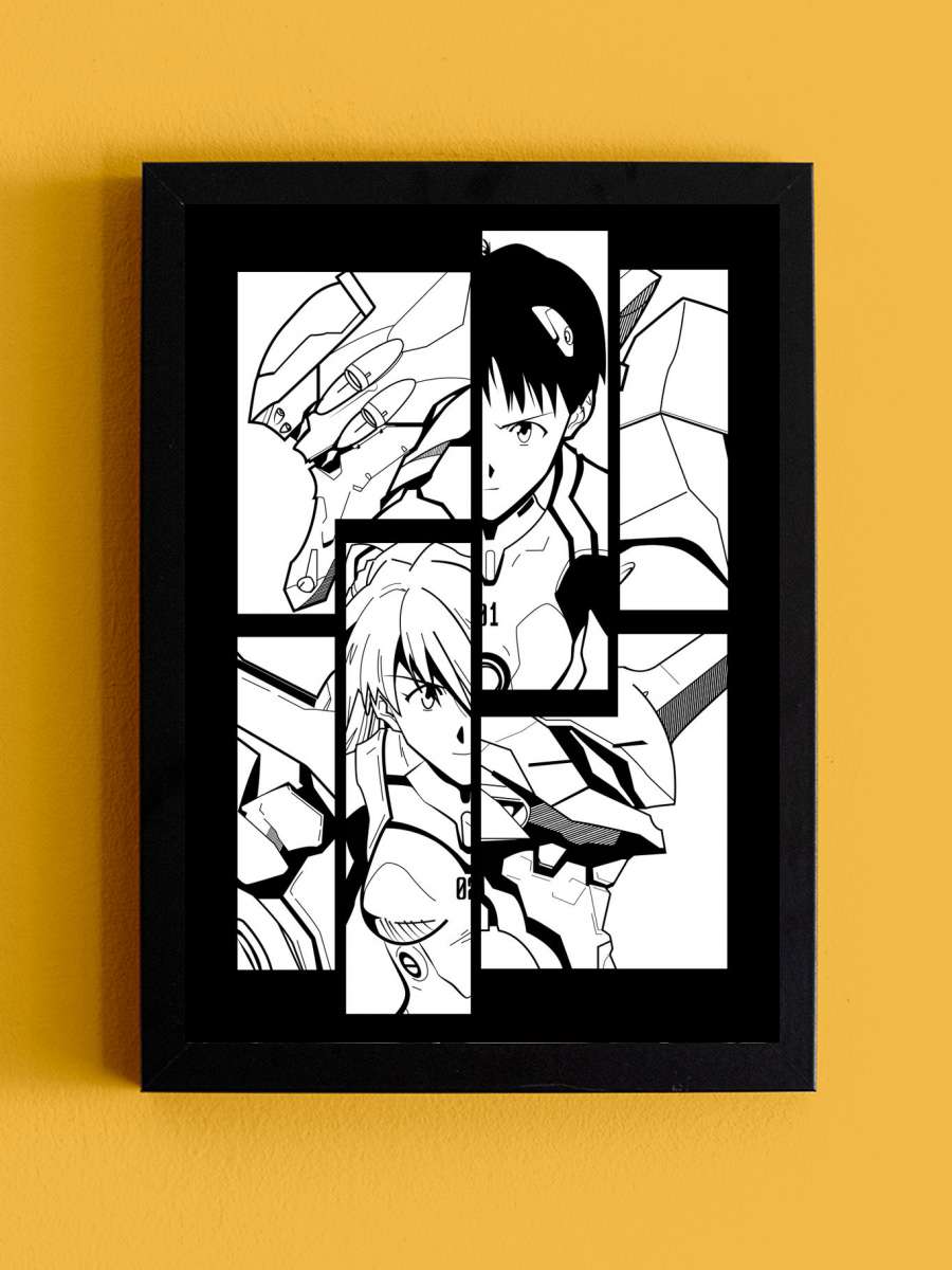 Neon genesis evangelion Anime Tablo Siyah Çerçeveli Yüksek Kalite Anime Duvar Poster Tablo - En İyi Fiyatlarla
