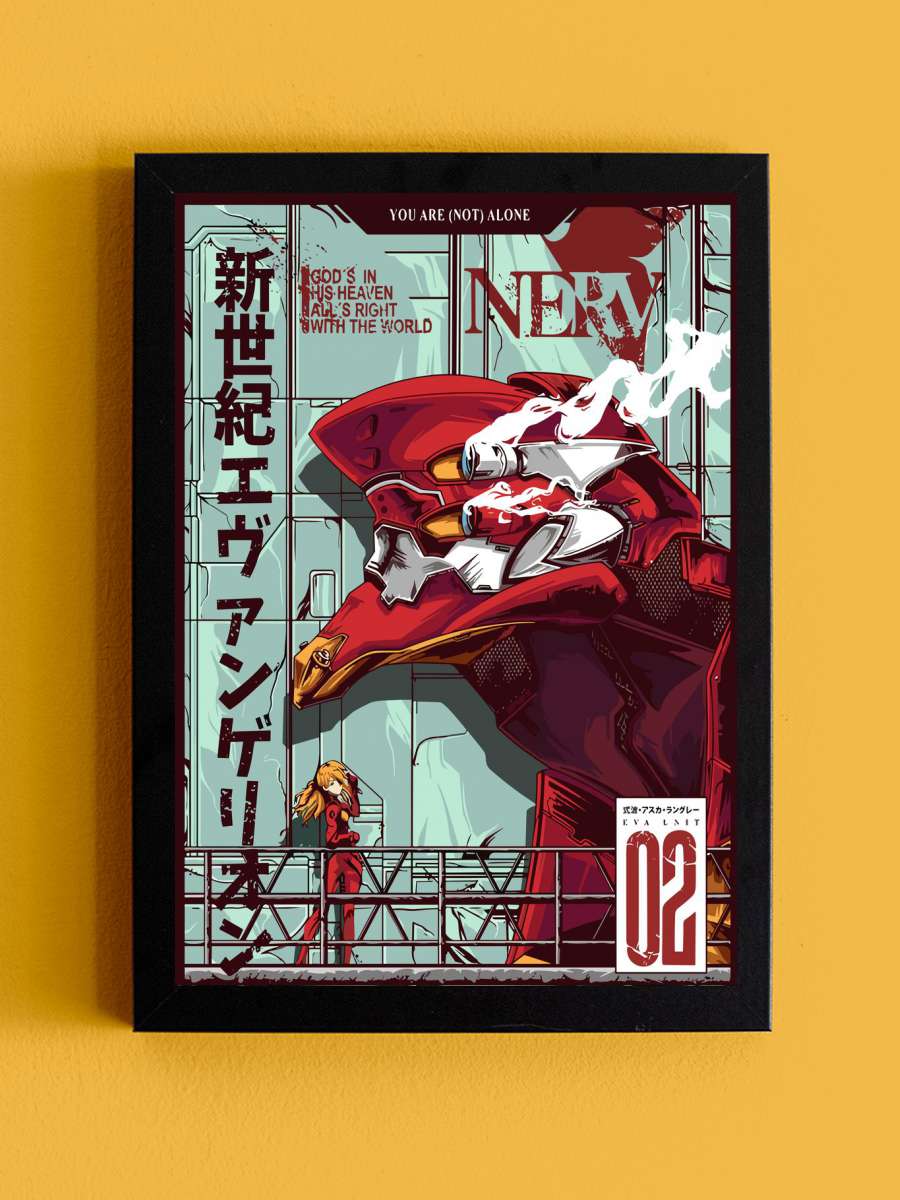 Neon genesis evangelion Anime Tablo Siyah Çerçeveli Yüksek Kalite Anime Duvar Poster Tablo - En İyi Fiyatlarla