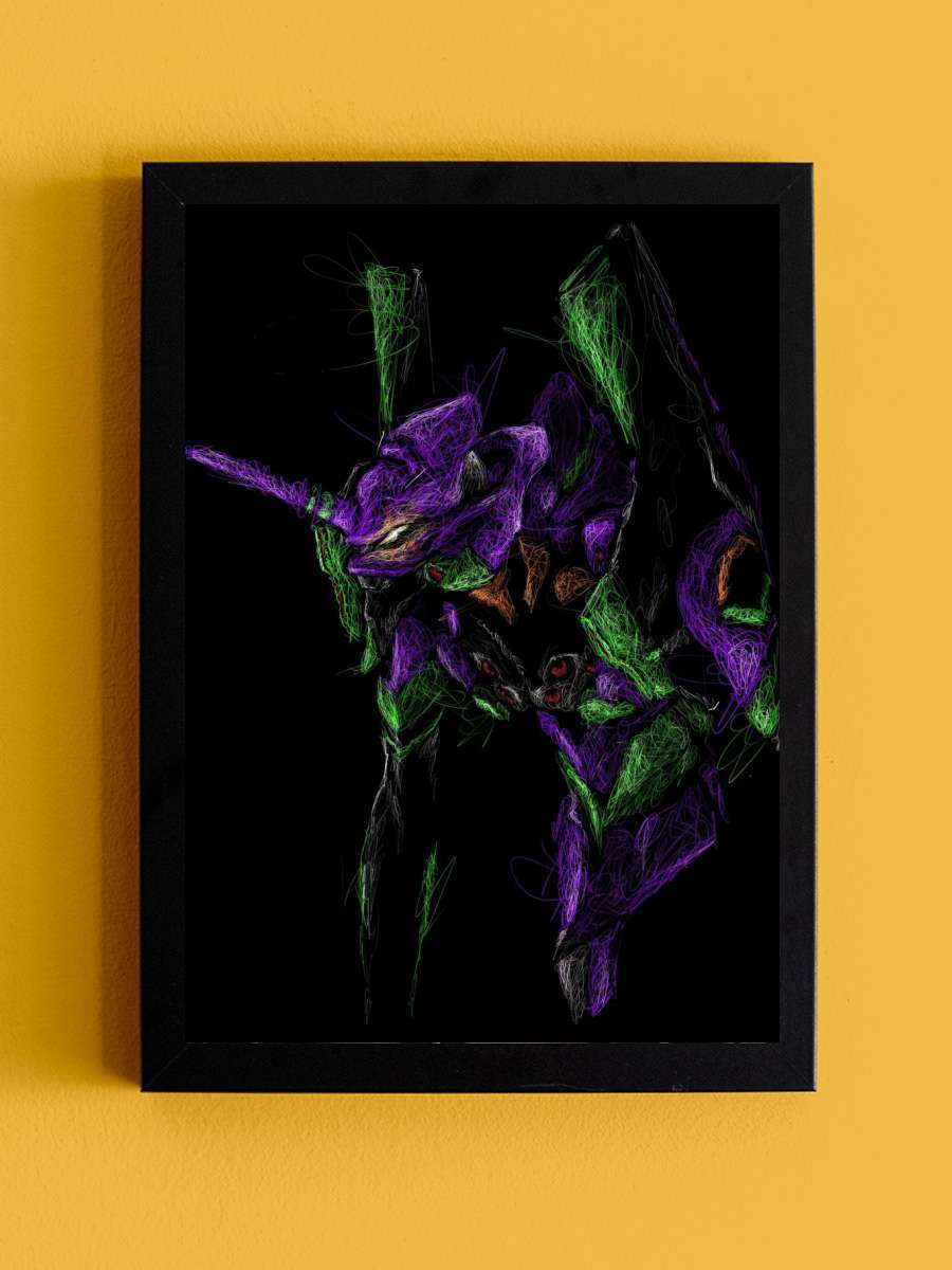 Neon Genesis Evangelion Anime Tablo Siyah Çerçeveli Yüksek Kalite Anime Duvar Poster Tablo - En İyi Fiyatlarla