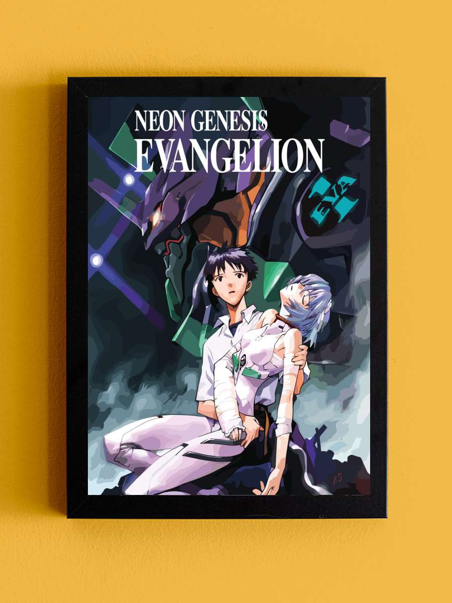 Neon genesis evangelion Anime Tablo Siyah Çerçeveli Yüksek Kalite Anime Duvar Poster Tablo - En İyi Fiyatlarla