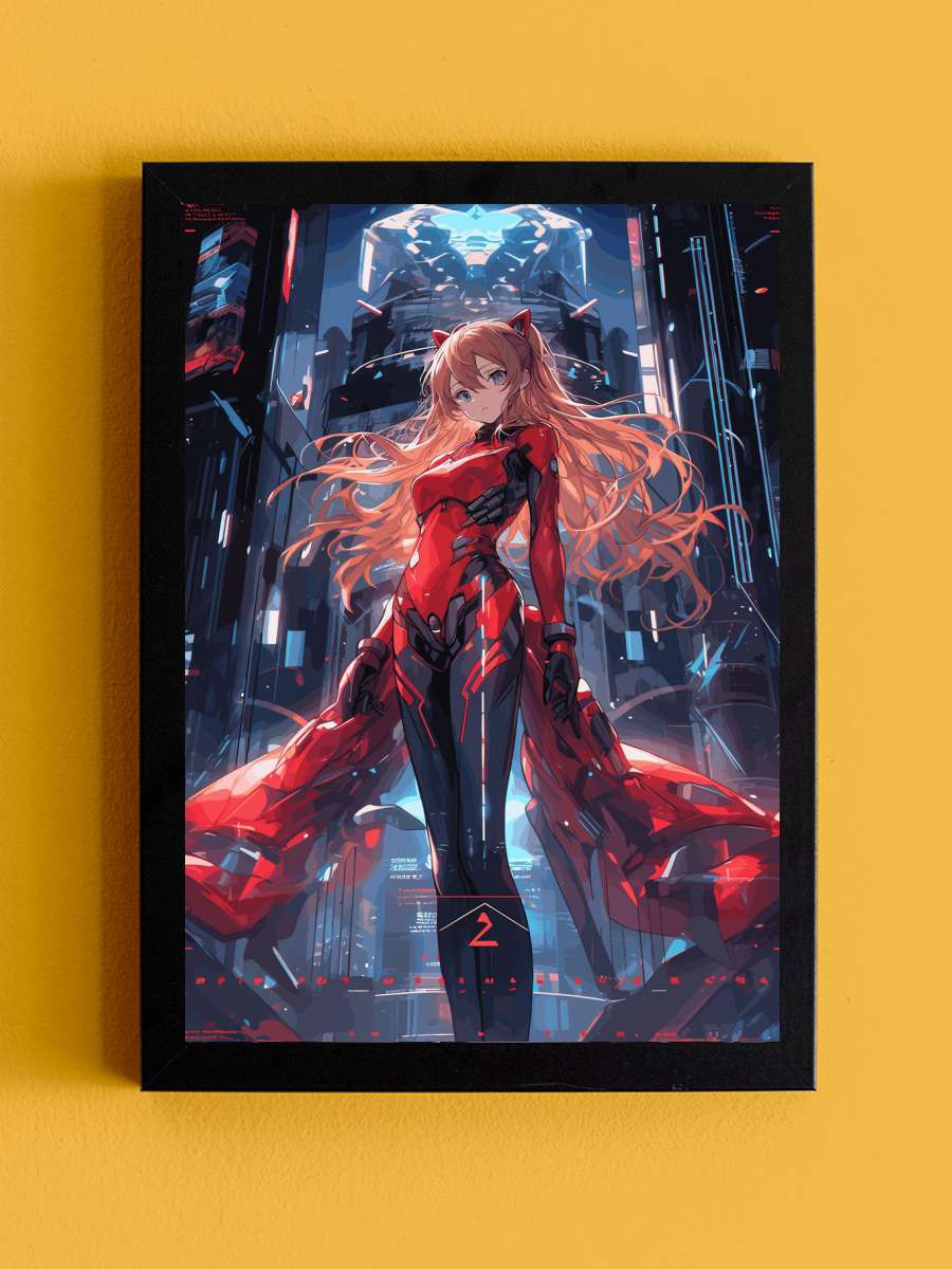 Neon Genesis Icon Asuka Anime Tablo Siyah Çerçeveli Yüksek Kalite Anime Duvar Poster Tablo - En İyi Fiyatlarla
