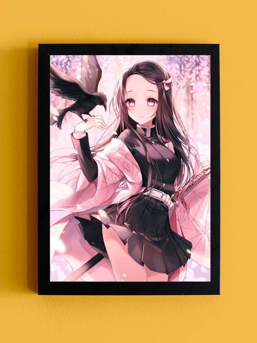 nezuko kamado demon slayer Anime Tablo Siyah Çerçeveli Yüksek Kalite Anime Duvar Poster Tablo - En İyi Fiyatlarla
