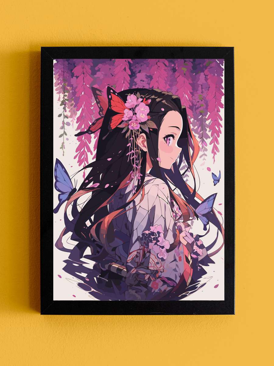 Nezuko Kamado Demon Slayer Anime Tablo Siyah Çerçeveli Yüksek Kalite Anime Duvar Poster Tablo - En İyi Fiyatlarla