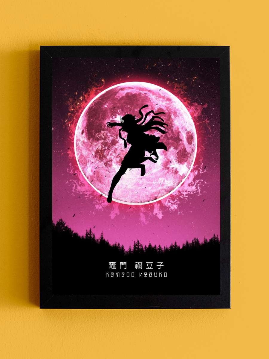 Nezuko Kamado Anime Tablo Siyah Çerçeveli Yüksek Kalite Anime Duvar Poster Tablo - En İyi Fiyatlarla