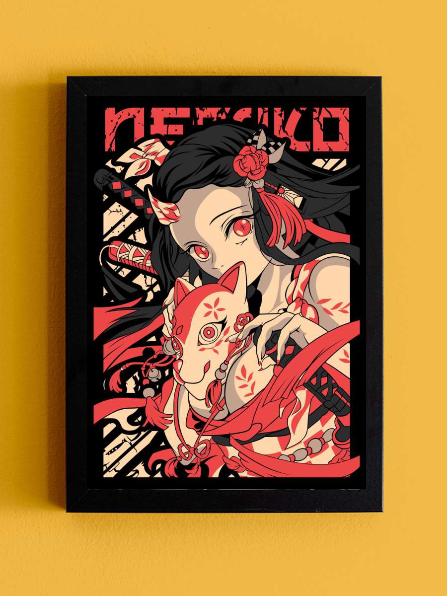 Nezuko Kamado Anime Tablo Siyah Çerçeveli Yüksek Kalite Anime Duvar Poster Tablo - En İyi Fiyatlarla