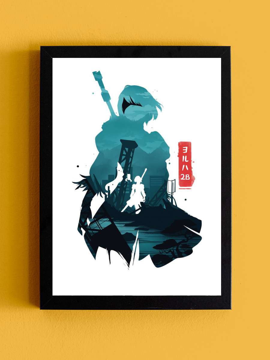 Nier Automata Anime Tablo Siyah Çerçeveli Yüksek Kalite Anime Duvar Poster Tablo - En İyi Fiyatlarla