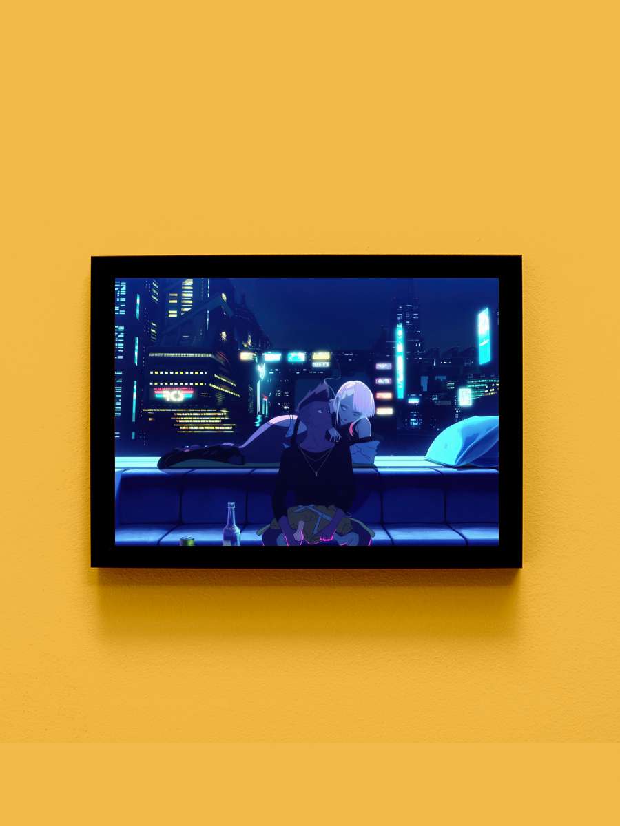 Night City Anime Tablo Siyah Çerçeveli Yüksek Kalite Anime Duvar Poster Tablo - En İyi Fiyatlarla