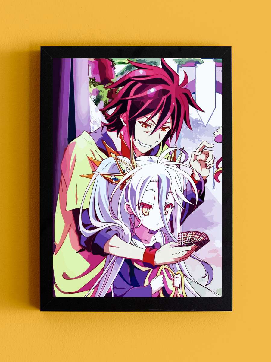 No Game No LIfe Anime Tablo Siyah Çerçeveli Yüksek Kalite Anime Duvar Poster Tablo - En İyi Fiyatlarla