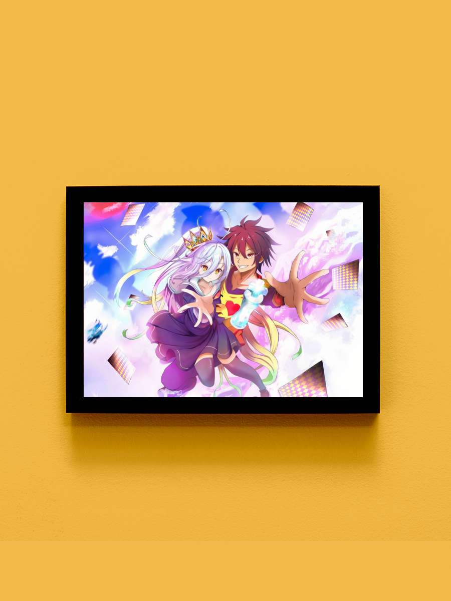 No Game No Life Anime Tablo Siyah Çerçeveli Yüksek Kalite Anime Duvar Poster Tablo - En İyi Fiyatlarla
