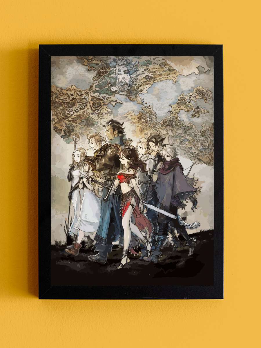 Octopath Traveler Anime Tablo Siyah Çerçeveli Yüksek Kalite Anime Duvar Poster Tablo - En İyi Fiyatlarla