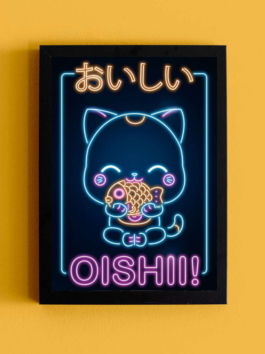 Oishii Tiny Maneki Neko Anime Tablo Siyah Çerçeveli Yüksek Kalite Anime Duvar Poster Tablo - En İyi Fiyatlarla