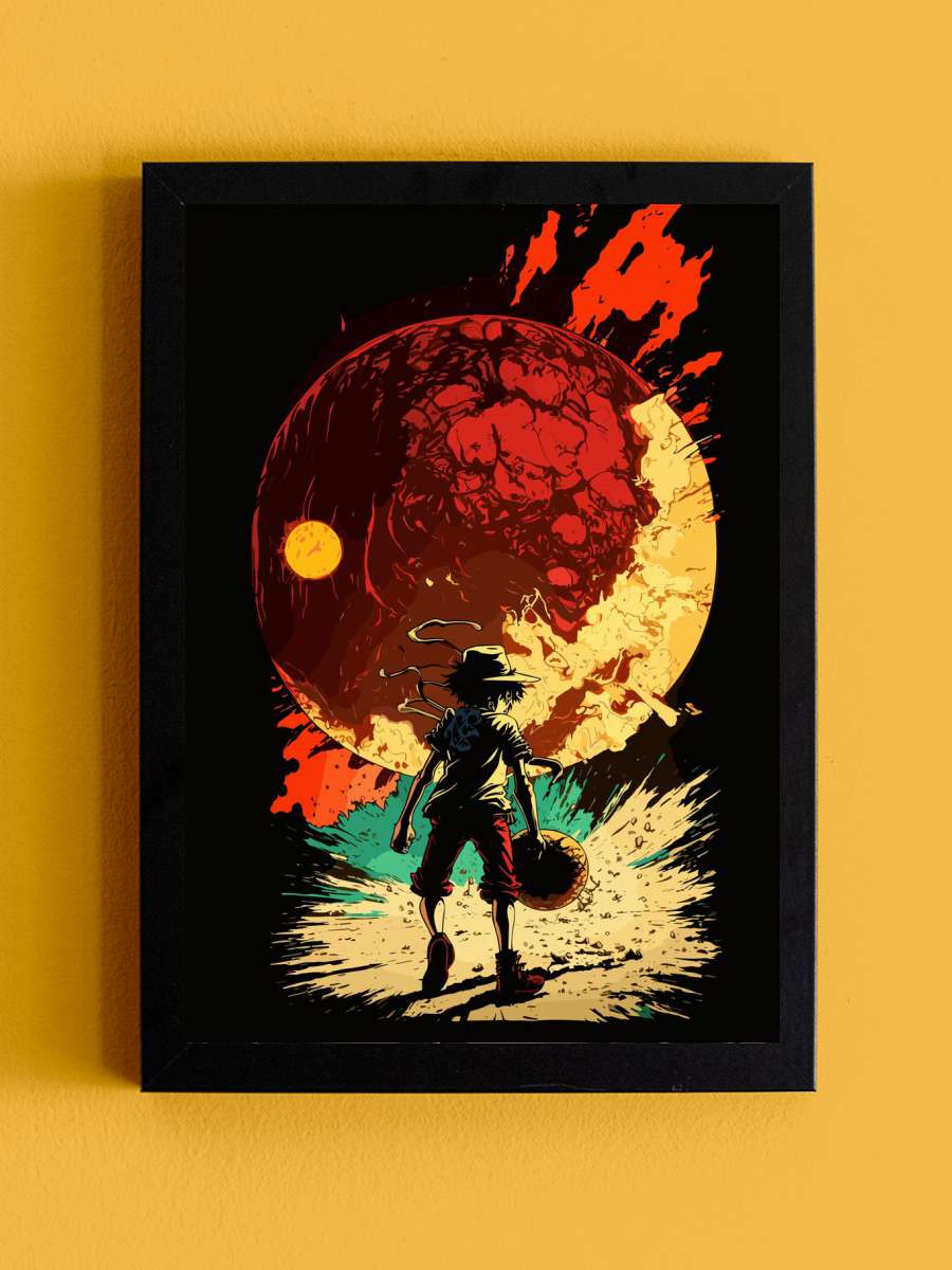 onepiece luffy anime Anime Tablo Siyah Çerçeveli Yüksek Kalite Anime Duvar Poster Tablo - En İyi Fiyatlarla