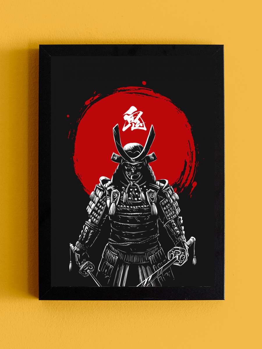 Oni Samurai Anime Tablo Siyah Çerçeveli Yüksek Kalite Anime Duvar Poster Tablo - En İyi Fiyatlarla