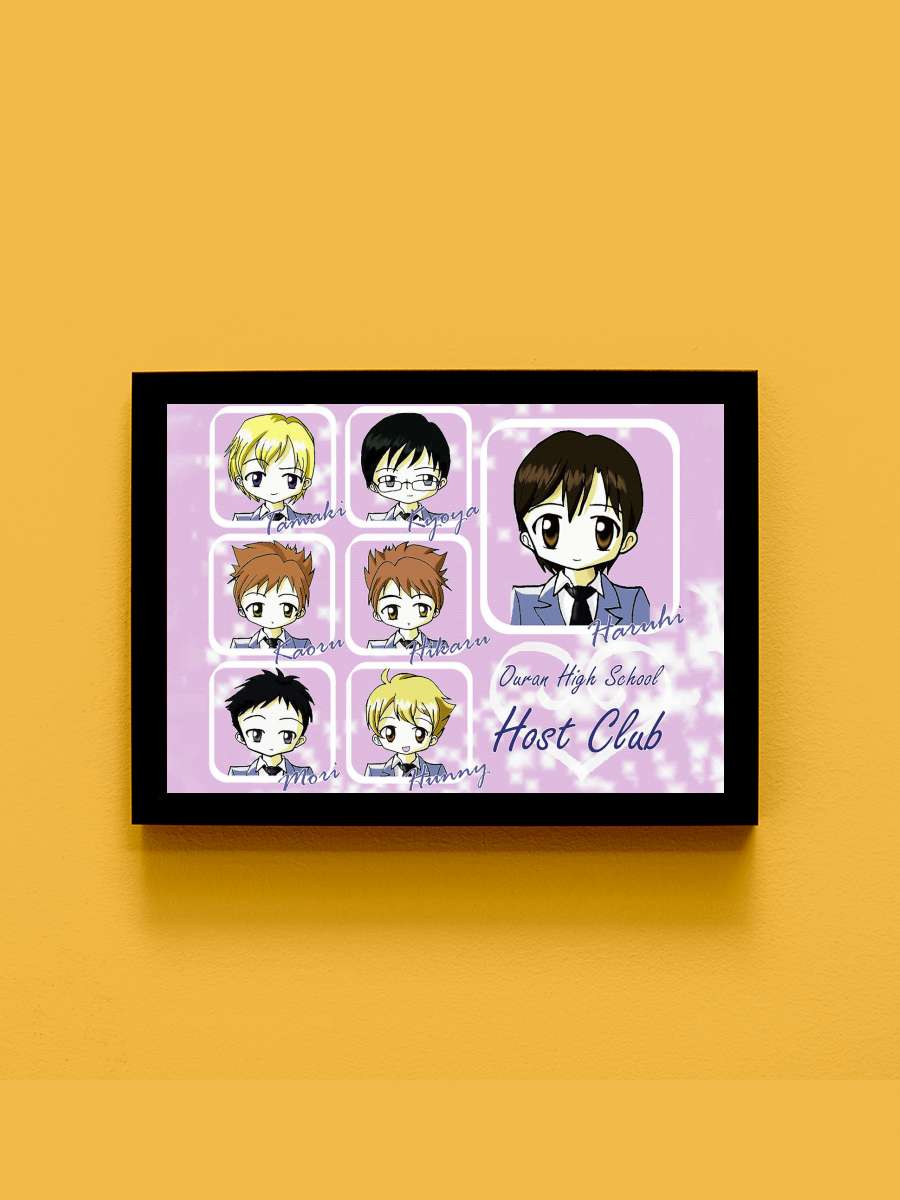 ouran host club Anime Tablo Siyah Çerçeveli Yüksek Kalite Anime Duvar Poster Tablo - En İyi Fiyatlarla