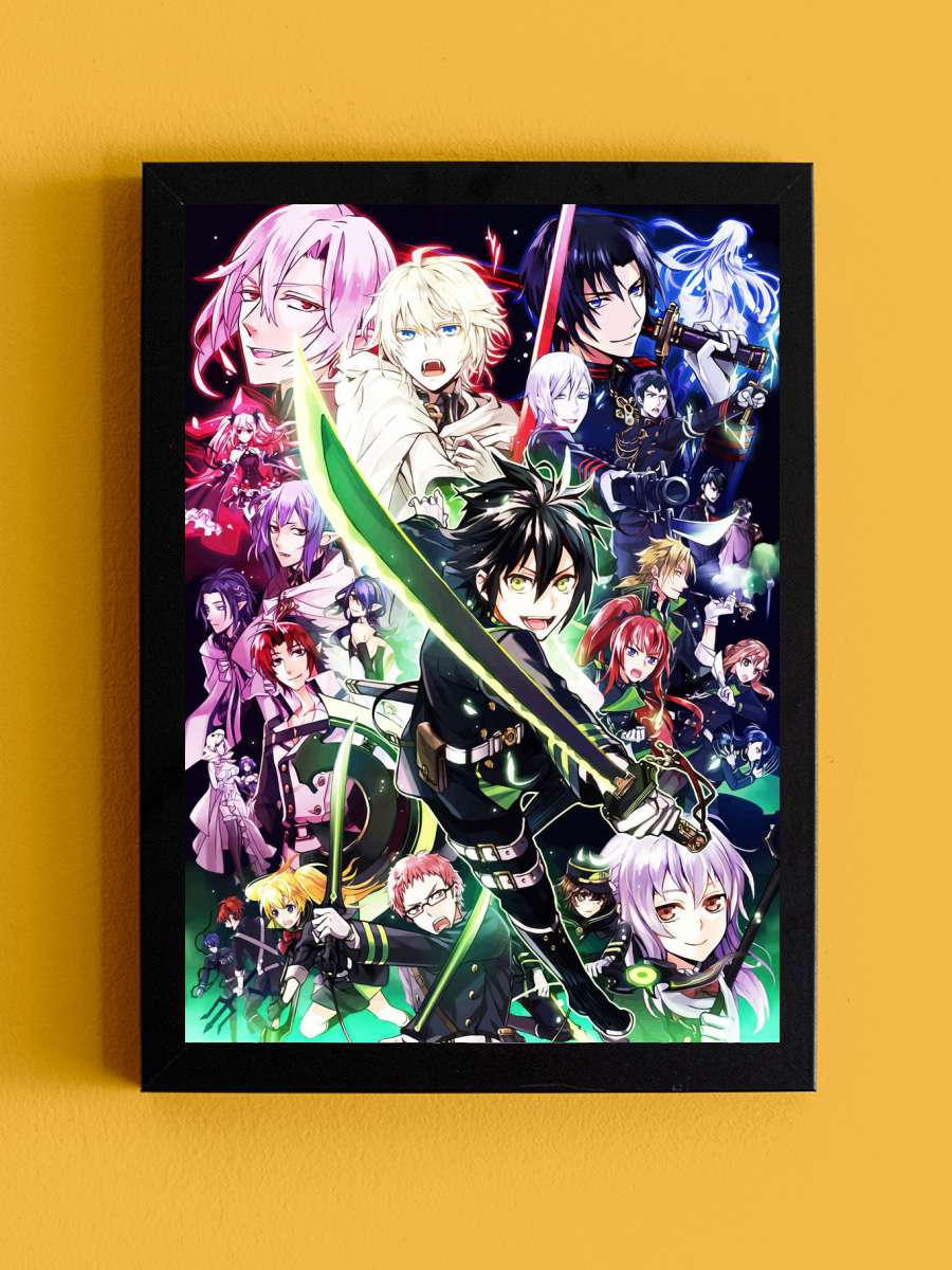 Owari No Seraph Anime Tablo Siyah Çerçeveli Yüksek Kalite Anime Duvar Poster Tablo - En İyi Fiyatlarla