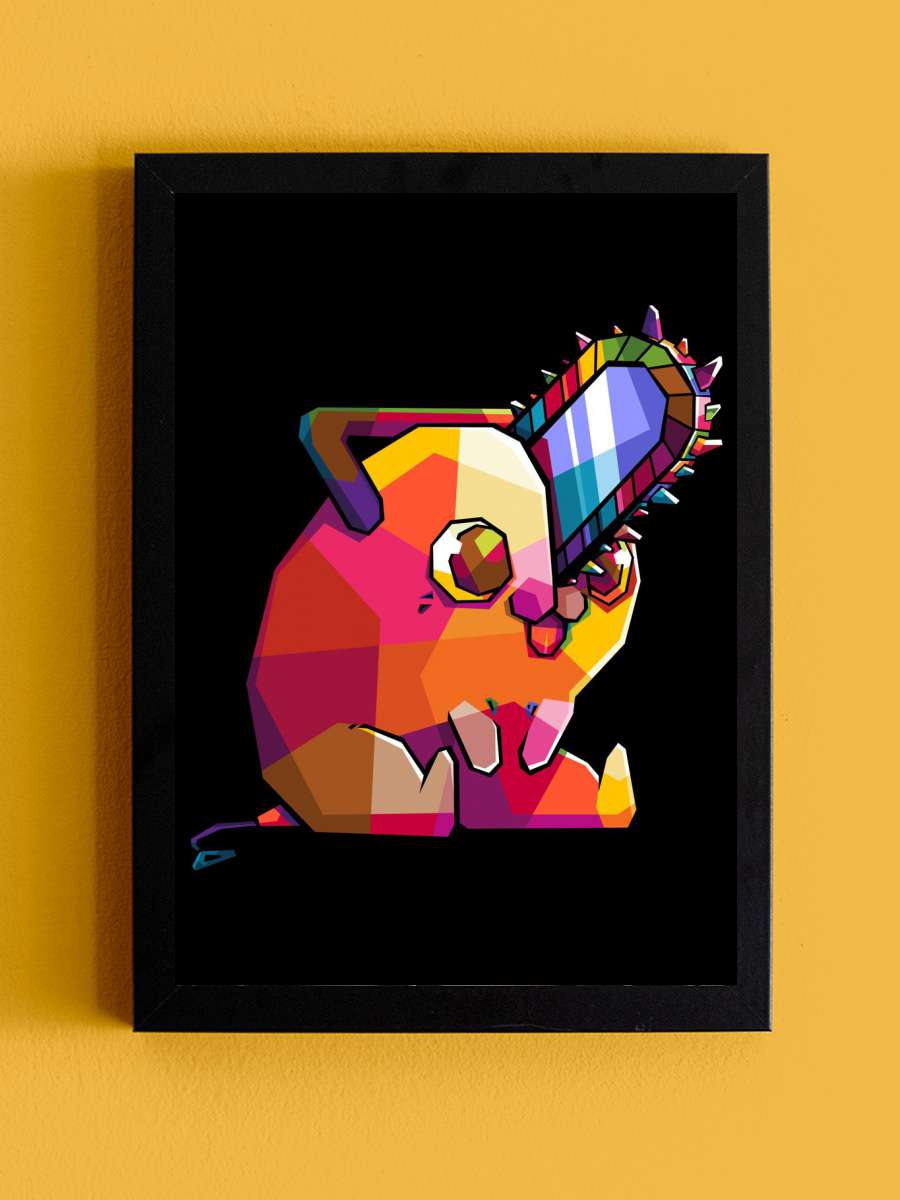 Pochita Chainsaw Man WPAP Anime Tablo Siyah Çerçeveli Yüksek Kalite Anime Duvar Poster Tablo - En İyi Fiyatlarla