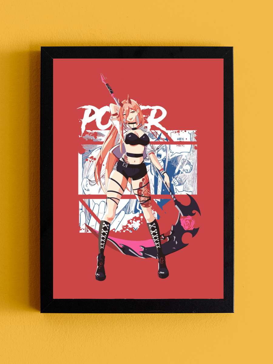 Power Chainsaw Man Anime Anime Tablo Siyah Çerçeveli Yüksek Kalite Anime Duvar Poster Tablo - En İyi Fiyatlarla