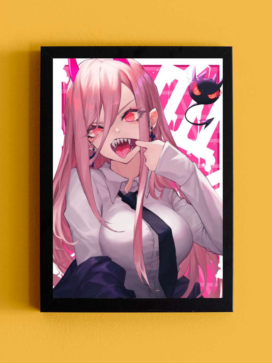Power Chainsaw Man Anime Tablo Siyah Çerçeveli Yüksek Kalite Anime Duvar Poster Tablo - En İyi Fiyatlarla
