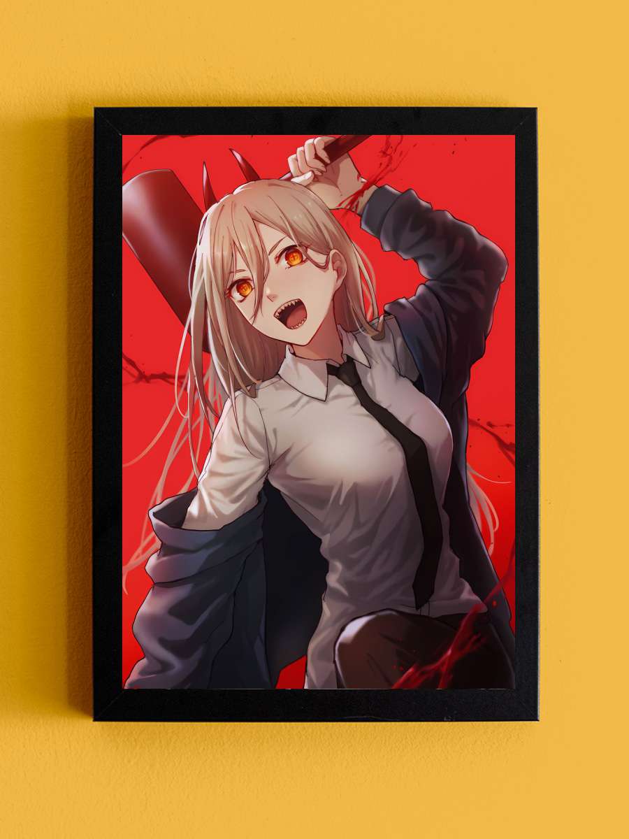 Power Chainsaw Man Anime Tablo Siyah Çerçeveli Yüksek Kalite Anime Duvar Poster Tablo - En İyi Fiyatlarla