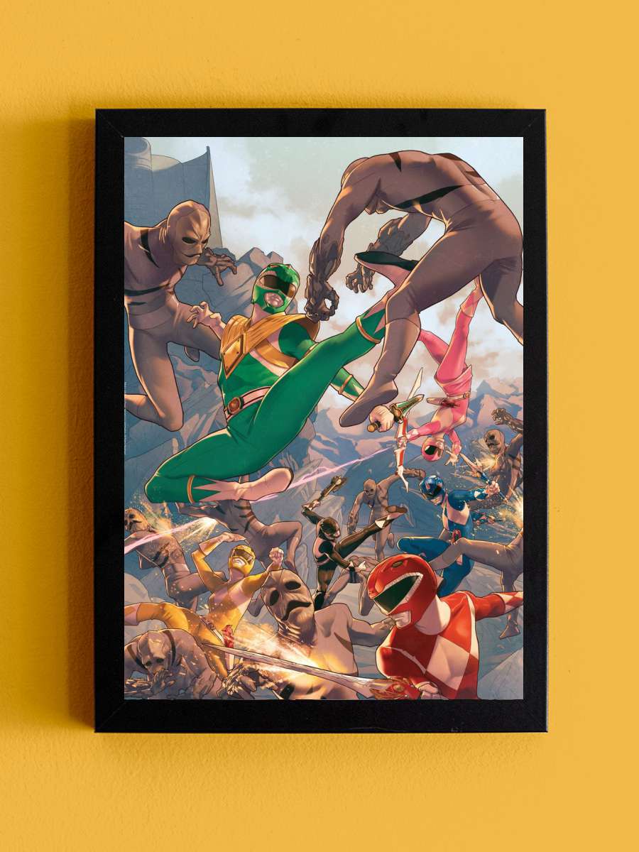 Power Rangers Attack Anime Tablo Siyah Çerçeveli Yüksek Kalite Anime Duvar Poster Tablo - En İyi Fiyatlarla