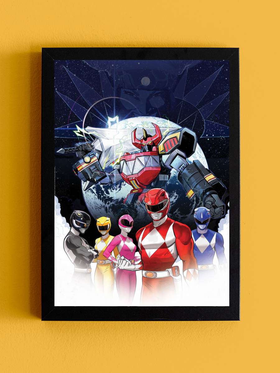 Power Rangers Megazord Anime Tablo Siyah Çerçeveli Yüksek Kalite Anime Duvar Poster Tablo - En İyi Fiyatlarla