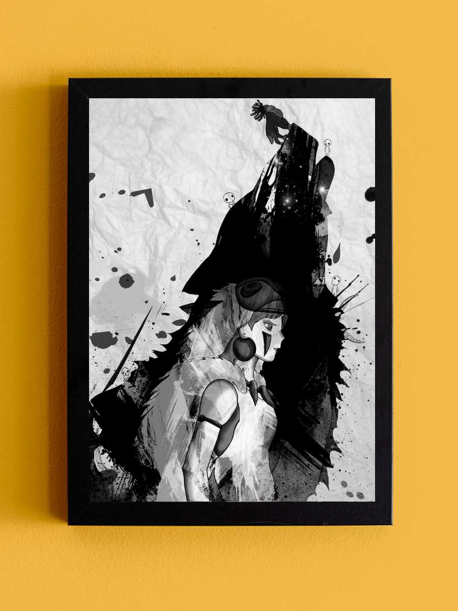 Princess Mononoke Anime Tablo Siyah Çerçeveli Yüksek Kalite Anime Duvar Poster Tablo - En İyi Fiyatlarla