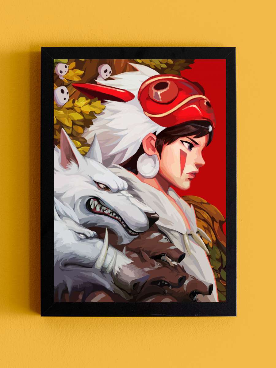 Princess Mononoke Anime Tablo Siyah Çerçeveli Yüksek Kalite Anime Duvar Poster Tablo - En İyi Fiyatlarla