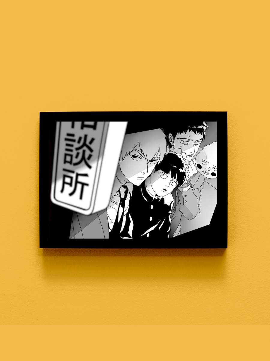 Psycho Mob 100 Anime Tablo Siyah Çerçeveli Yüksek Kalite Anime Duvar Poster Tablo - En İyi Fiyatlarla