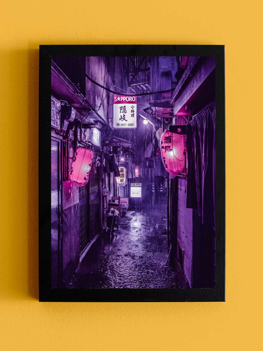 Purple Rain in TOKYO Anime Tablo Siyah Çerçeveli Yüksek Kalite Anime Duvar Poster Tablo - En İyi Fiyatlarla