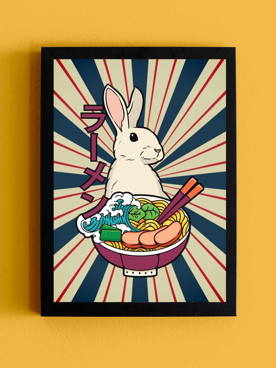 Ramen Rabbit Japanese Soup Anime Tablo Siyah Çerçeveli Yüksek Kalite Anime Duvar Poster Tablo - En İyi Fiyatlarla