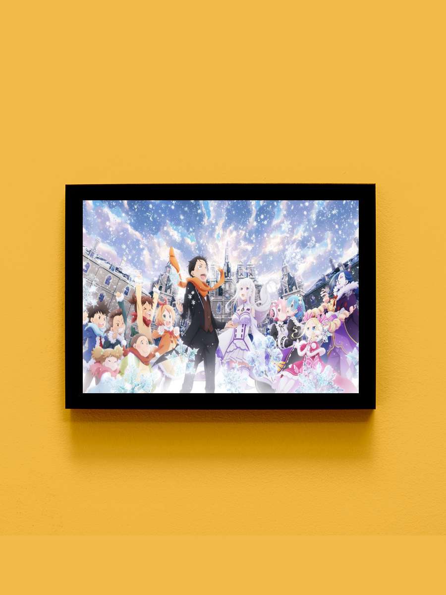 re zero Anime Tablo Siyah Çerçeveli Yüksek Kalite Anime Duvar Poster Tablo - En İyi Fiyatlarla
