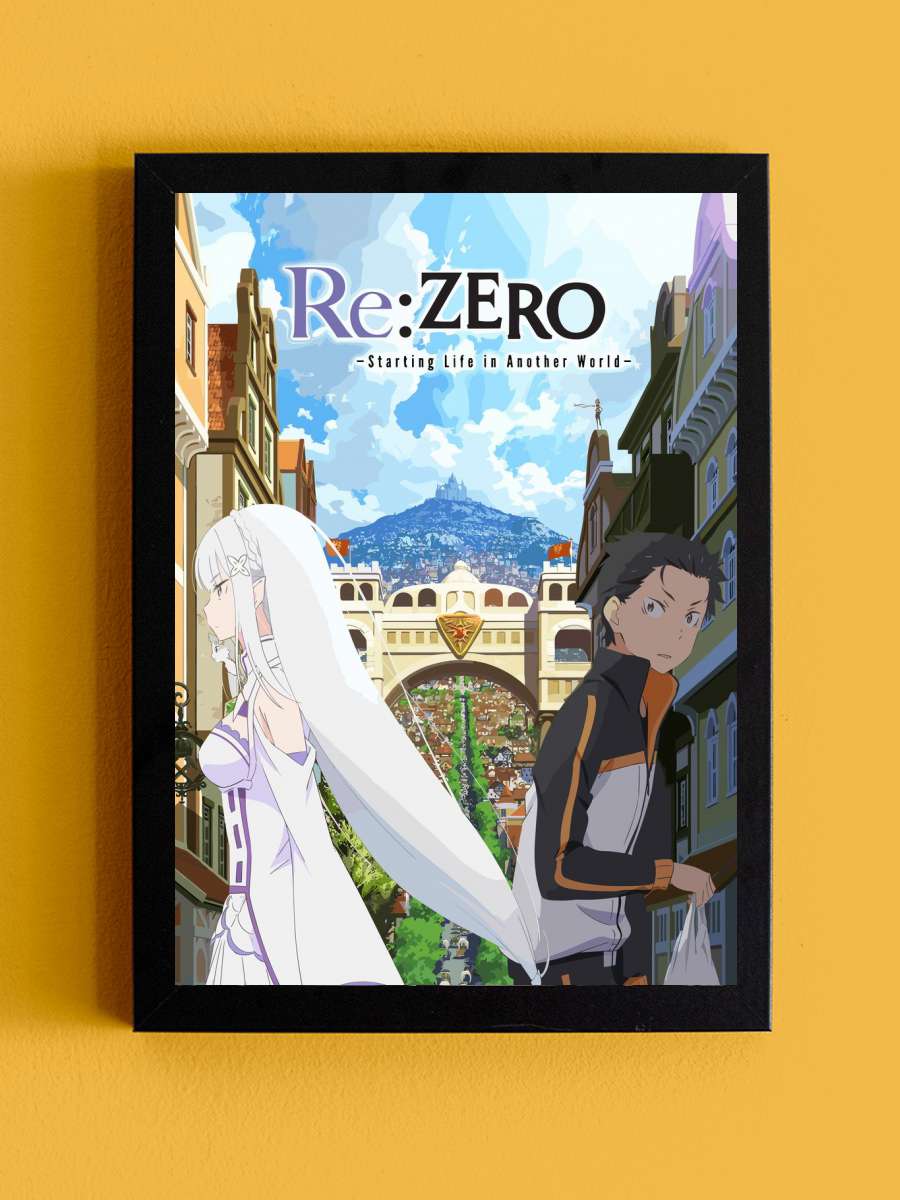 Re Zero Anime Tablo Siyah Çerçeveli Yüksek Kalite Anime Duvar Poster Tablo - En İyi Fiyatlarla