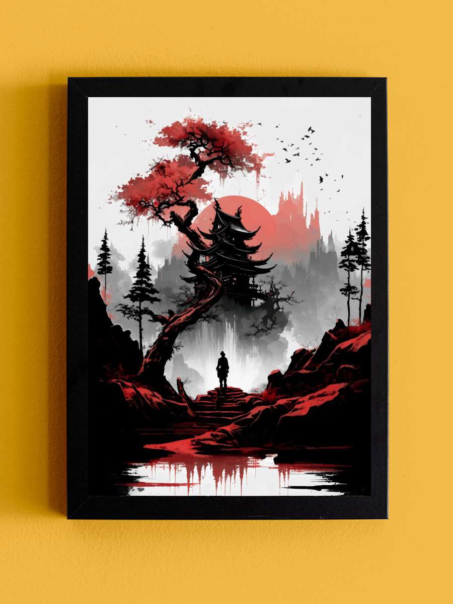 Red Japan Anime Tablo Siyah Çerçeveli Yüksek Kalite Anime Duvar Poster Tablo - En İyi Fiyatlarla