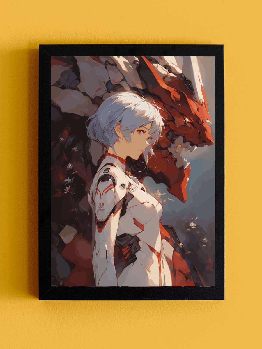 Rei Ayanami Neon Genesis Anime Tablo Siyah Çerçeveli Yüksek Kalite Anime Duvar Poster Tablo - En İyi Fiyatlarla