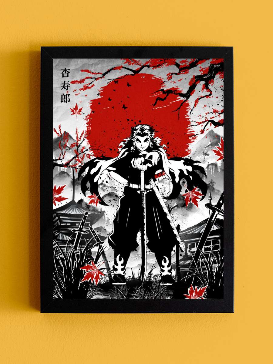 Rengoku Demon Slayer Anime Tablo Siyah Çerçeveli Yüksek Kalite Anime Duvar Poster Tablo - En İyi Fiyatlarla