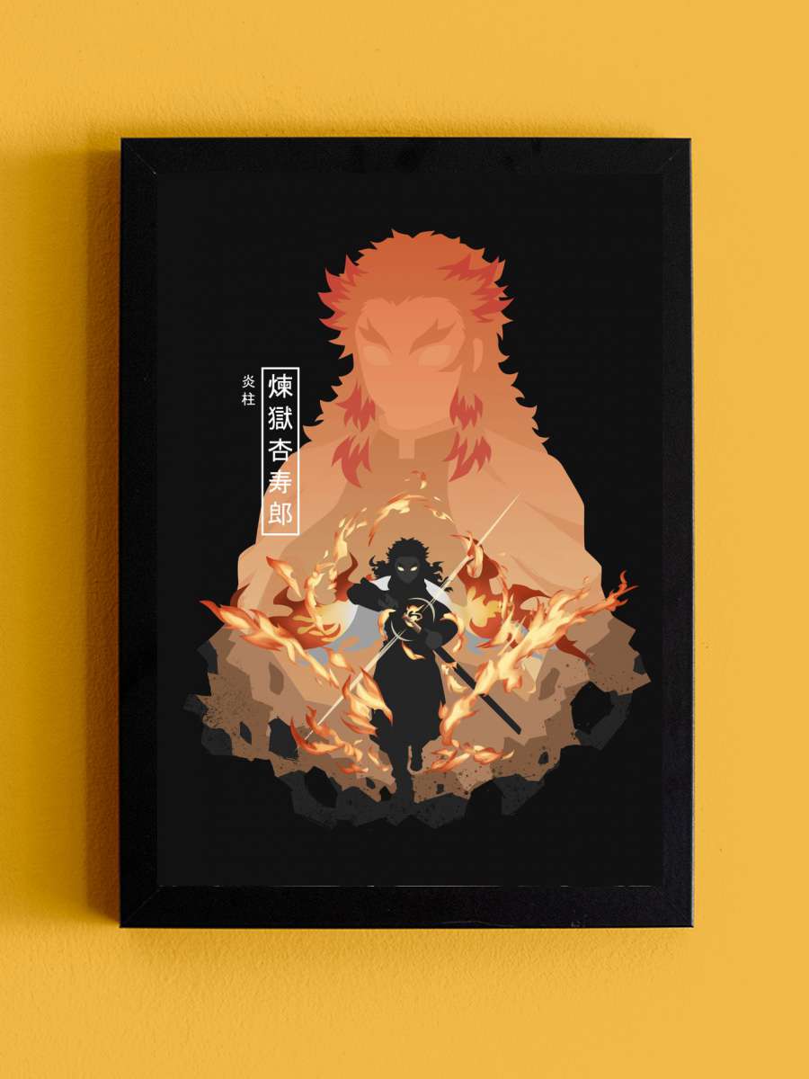 Rengoku Kyojuro Anime Tablo Siyah Çerçeveli Yüksek Kalite Anime Duvar Poster Tablo - En İyi Fiyatlarla