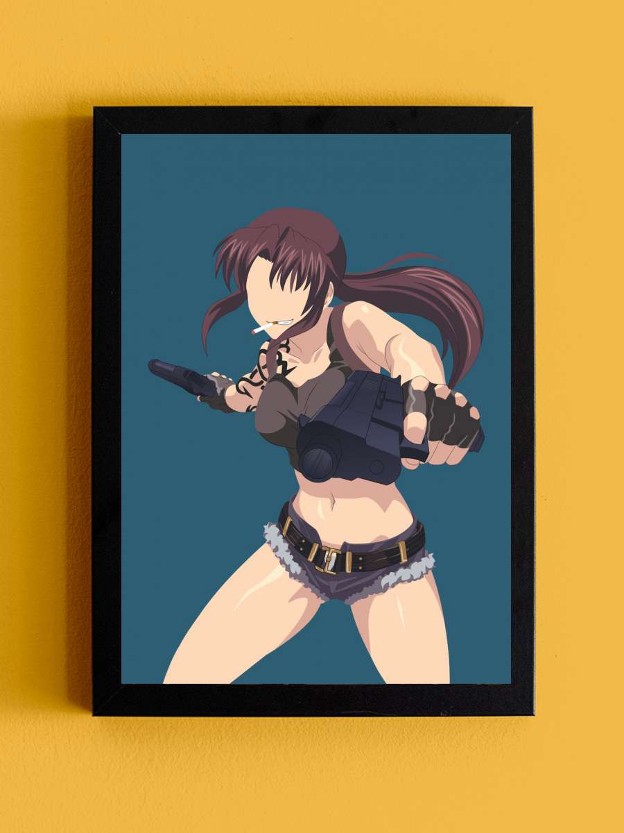 Revy from Black Lagoon Anime Tablo Siyah Çerçeveli Yüksek Kalite Anime Duvar Poster Tablo - En İyi Fiyatlarla
